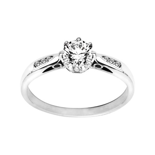 Pierścionek zaręczynowy z białego złota z brylantami 0,26ct - PB/002a