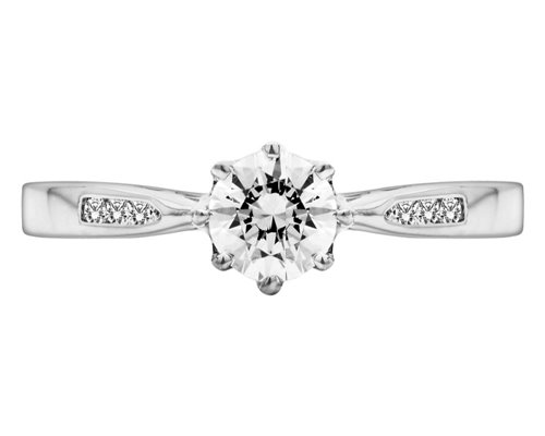 Pierścionek zaręczynowy z białego złota z brylantami 0,26ct - PB/002a