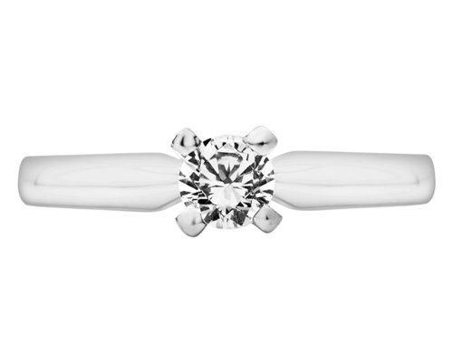 Pierścionek zaręczynowy z białego złota z brylantami 0,08ct - PB/004a