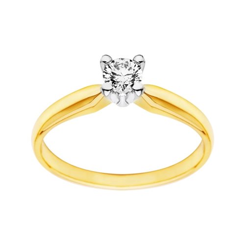 Pierścionek zaręczynowy z żółtego złota z brylantem 0,08ct - PB/004b