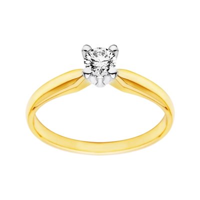 Pierścionek zaręczynowy z żółtego złota z brylantem 0,08ct - PB/004b