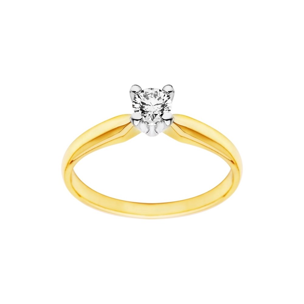 Pierścionek zaręczynowy z żółtego złota z brylantem 0,08ct - PB/004b