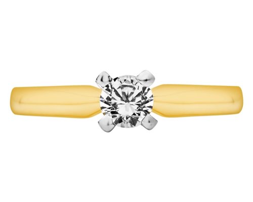 Pierścionek zaręczynowy z żółtego złota z brylantem 0,08ct - PB/004b
