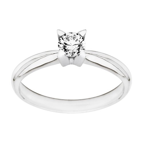 Pierścionek zaręczynowy z białego złota z brylantem 0,08ct - PB/006a