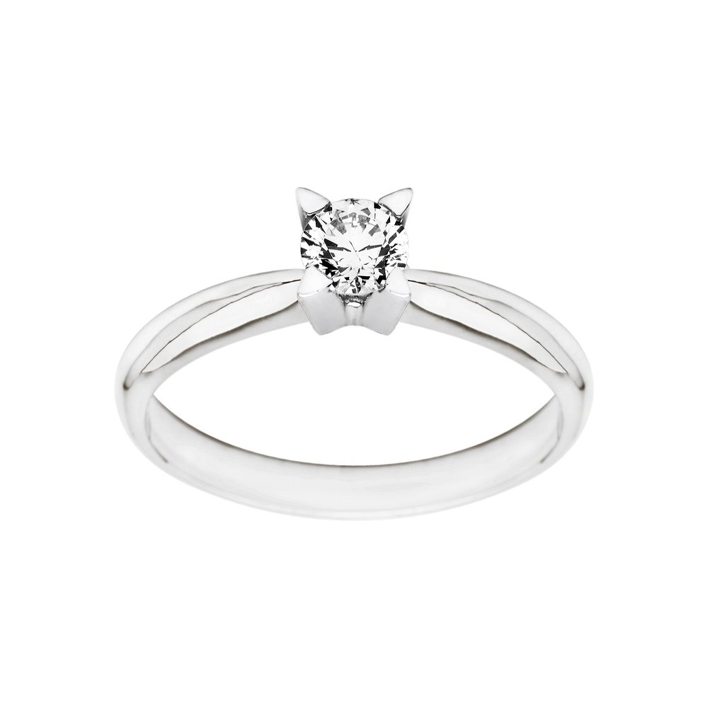 Pierścionek zaręczynowy z białego złota z brylantem 0,08ct - PB/006a