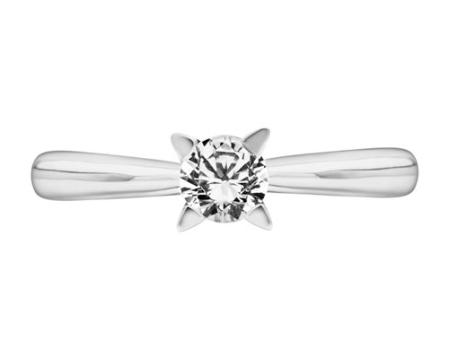 Pierścionek zaręczynowy z białego złota z brylantem 0,08ct - PB/006a