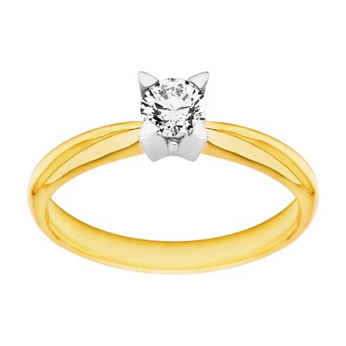 Pierścionek zaręczynowy z żółtego złota z brylantem 0,08ct - PB/006b