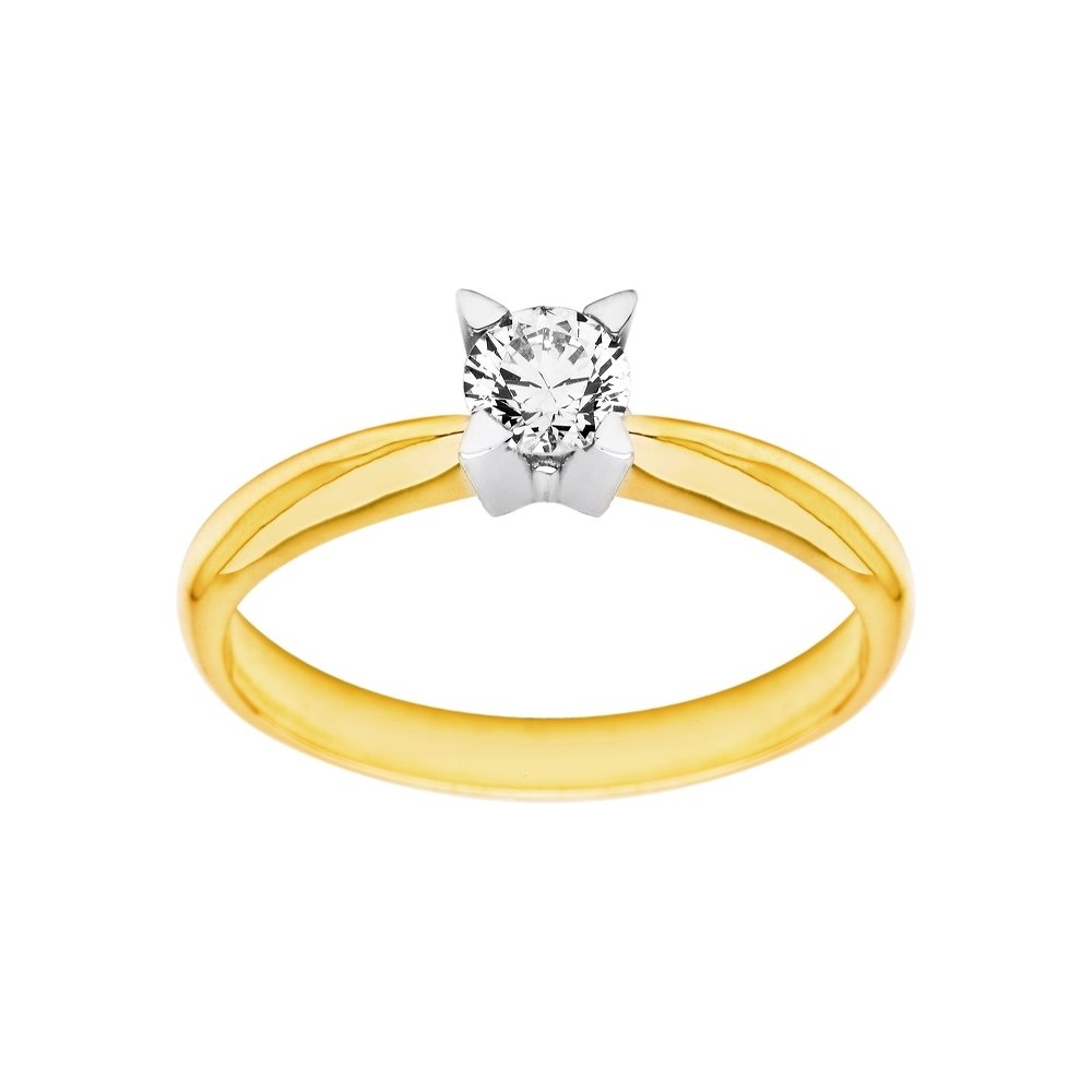 Pierścionek zaręczynowy z żółtego złota z brylantem 0,08ct - PB/006b