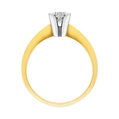 Pierścionek zaręczynowy z żółtego złota z brylantem 0,08ct - PB/006b