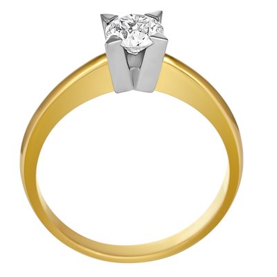 Pierścionek zaręczynowy z żółtego złota z brylantem 0,08ct - PB/006b