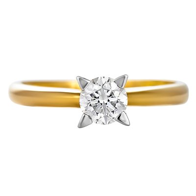 Pierścionek zaręczynowy z żółtego złota z brylantem 0,08ct - PB/006b