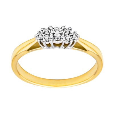 Pierścionek zaręczynowy z żółtego złota z brylantami  0,14ct - PB/007b