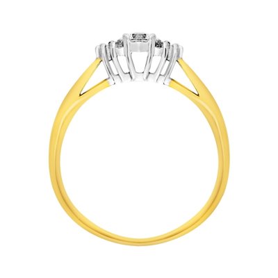 Pierścionek zaręczynowy z żółtego złota z brylantami  0,14ct - PB/007b