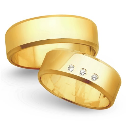 Obrączki ślubne z żółtego złota o szerokości 7mm -  OZ/018