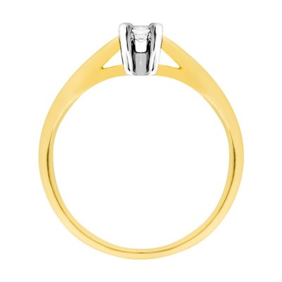 Pierścionek zaręczynowy z żółtego złota z brylantami 0,15ct - PB/009b