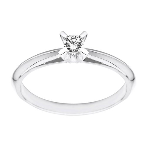 Pierścionek zaręczynowy z białego złota z brylantem 0,08ct - PB/010a