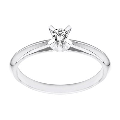 Pierścionek zaręczynowy z białego złota z brylantem 0,08ct - PB/010a
