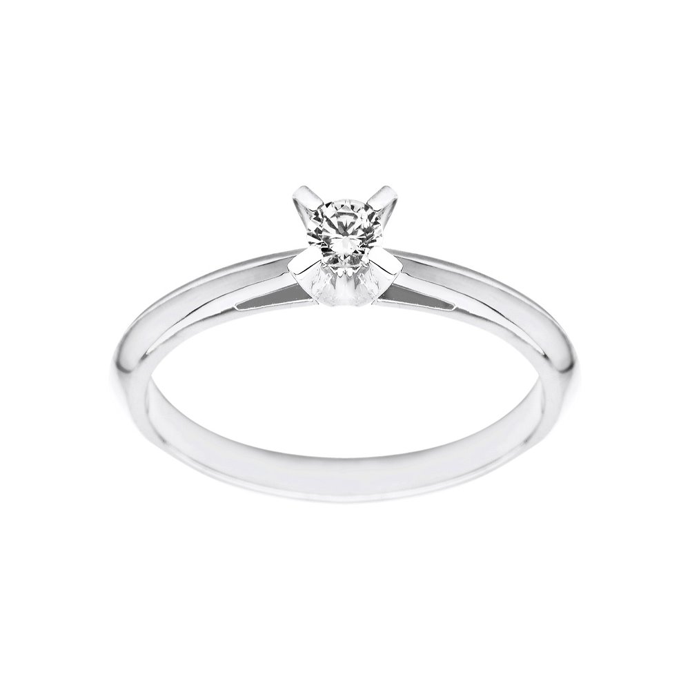 Pierścionek zaręczynowy z białego złota z brylantem 0,08ct - PB/010a