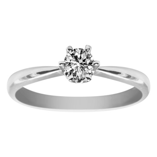 Pierścionek zaręczynowy z białego złota z brylantem 0,08ct - PB/011a