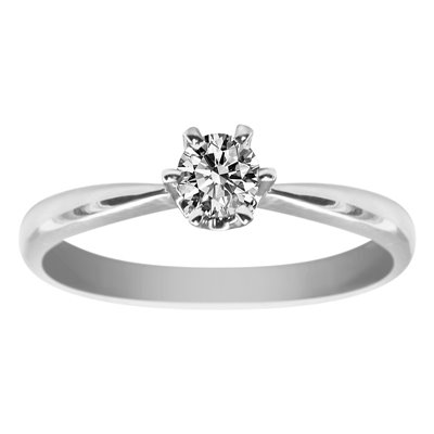 Pierścionek zaręczynowy z białego złota z brylantem 0,08ct - PB/011a