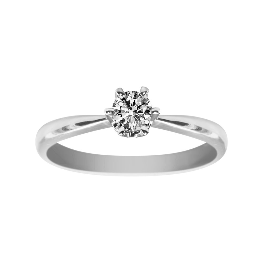 Pierścionek zaręczynowy z białego złota z brylantem 0,08ct - PB/011a