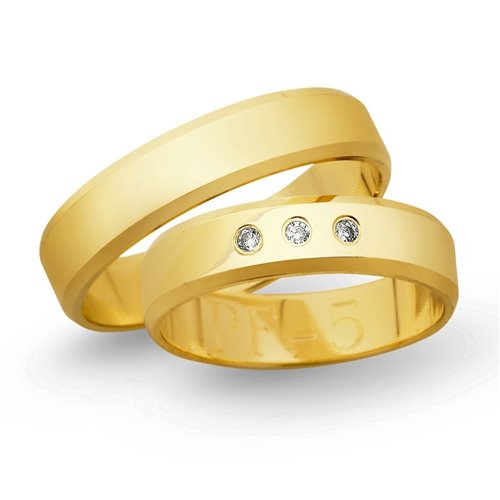 Obrączki ślubne z żółtego złota o szerokości 5mm - OZ/021