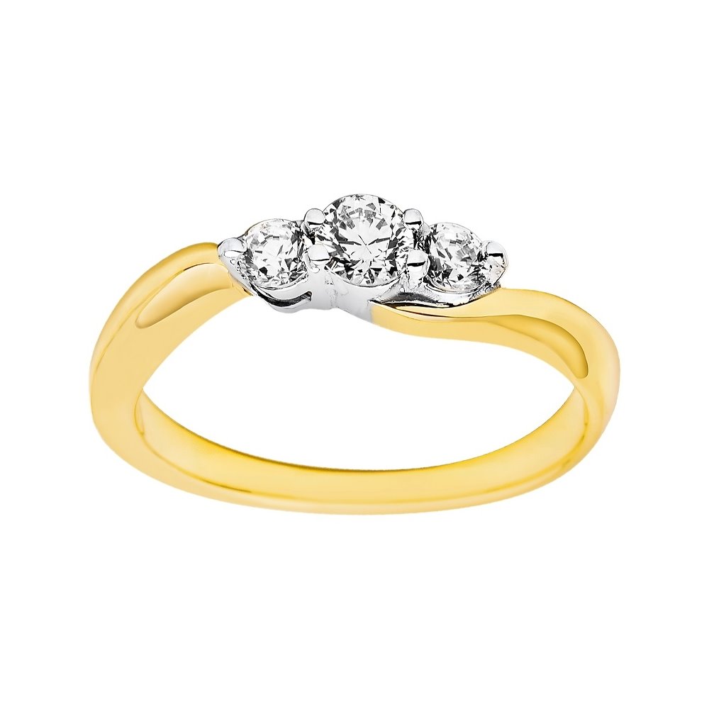 Pierścionek zaręczynowy z żółtego złota z brylantami 0,33ct - PB/013b