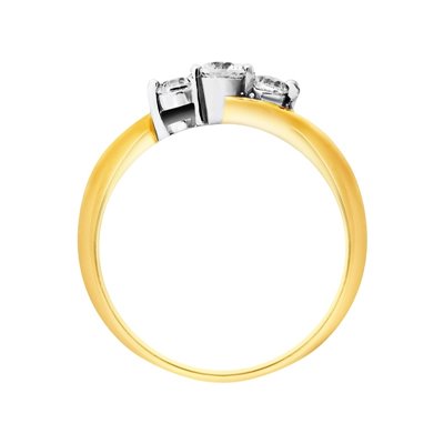 Pierścionek zaręczynowy z żółtego złota z brylantami 0,33ct - PB/013b