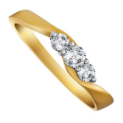 Pierścionek zaręczynowy z żółtego złota z brylantami 0,33ct - PB/013b