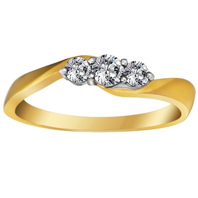 Pierścionek zaręczynowy z żółtego złota z brylantami 0,33ct - PB/013b