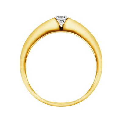 Pierścionek zaręczynowy z żółtego złota z brylantami 0,44ct - PB/015b