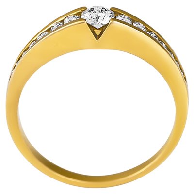 Pierścionek zaręczynowy z żółtego złota z brylantami 0,44ct - PB/015b