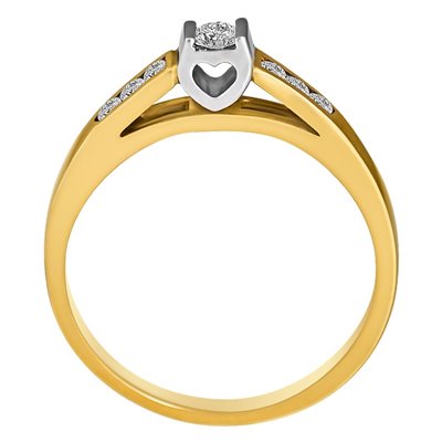 Pierścionek zaręczynowy  z żółtego złota z brylantami 0,18ct - PB/018b