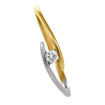 Pierścionek zaręczynowy z żółtego złota z brylantem 0,085ct - PB/023b