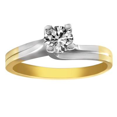 Pierścionek zręczynowy z żółtego złota z brylantem 0,15ct - PB/024b