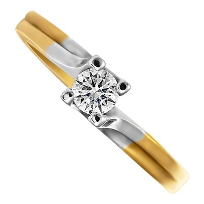 Pierścionek zręczynowy z żółtego złota z brylantem 0,15ct - PB/024b