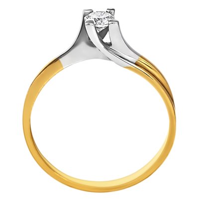 Pierścionek zręczynowy z żółtego złota z brylantem 0,15ct - PB/024b