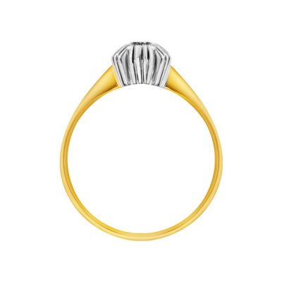 Pierścionek zaręczynowy  z żółtego złota z brylantem 0,13ct - PB/026b