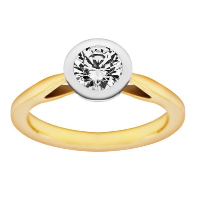 Pierścionek zaręczynowy z żółtego złota z brylantem 0,20ct - PB/031b