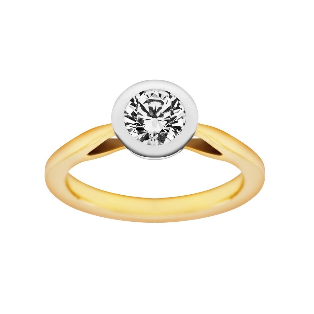 Pierścionek zaręczynowy z żółtego złota z brylantem 0,20ct - PB/031b