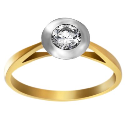 Pierścionek zaręczynowy z żółtego złota z brylantem 0,20ct - PB/031b
