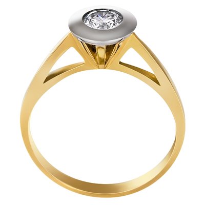 Pierścionek zaręczynowy z żółtego złota z brylantem 0,20ct - PB/031b