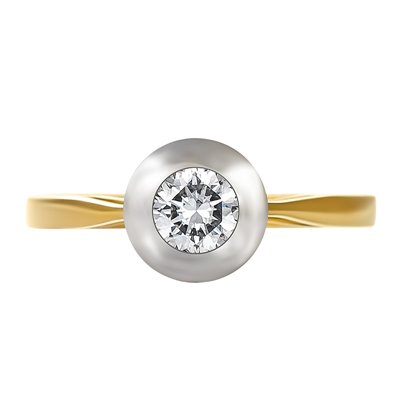 Pierścionek zaręczynowy z żółtego złota z brylantem 0,20ct - PB/031b