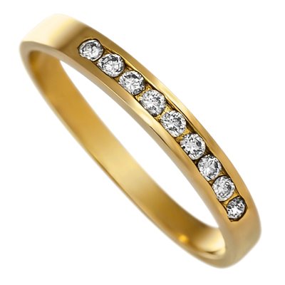 Pierścionek zaręczynowy z żółtego złota z brylantami 0,15ct - PB/033b