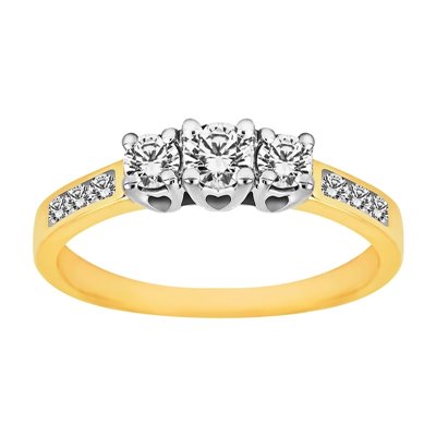 Pierścionek zaręczynowy z żółtego złota z brylantami 0,55ct - PB/035b