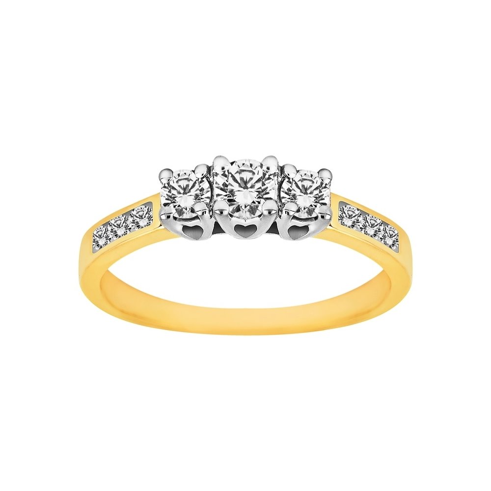 Pierścionek zaręczynowy z żółtego złota z brylantami 0,55ct - PB/035b