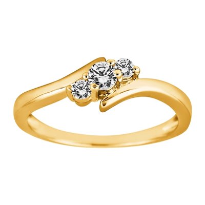 Pierścionek zaręczynowy z żółtego złota z brylantami 0,14ct - PB/036b