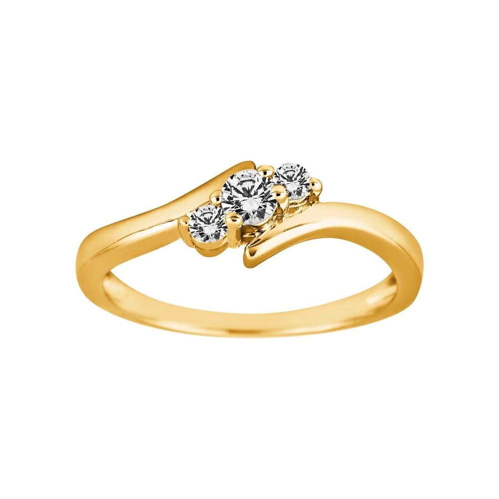 Pierścionek zaręczynowy z żółtego złota z brylantami 0,14ct - PB/036b