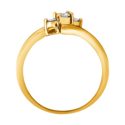 Pierścionek zaręczynowy z żółtego złota z brylantami 0,14ct - PB/036b