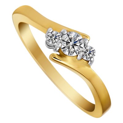 Pierścionek zaręczynowy z żółtego złota z brylantami 0,14ct - PB/036b